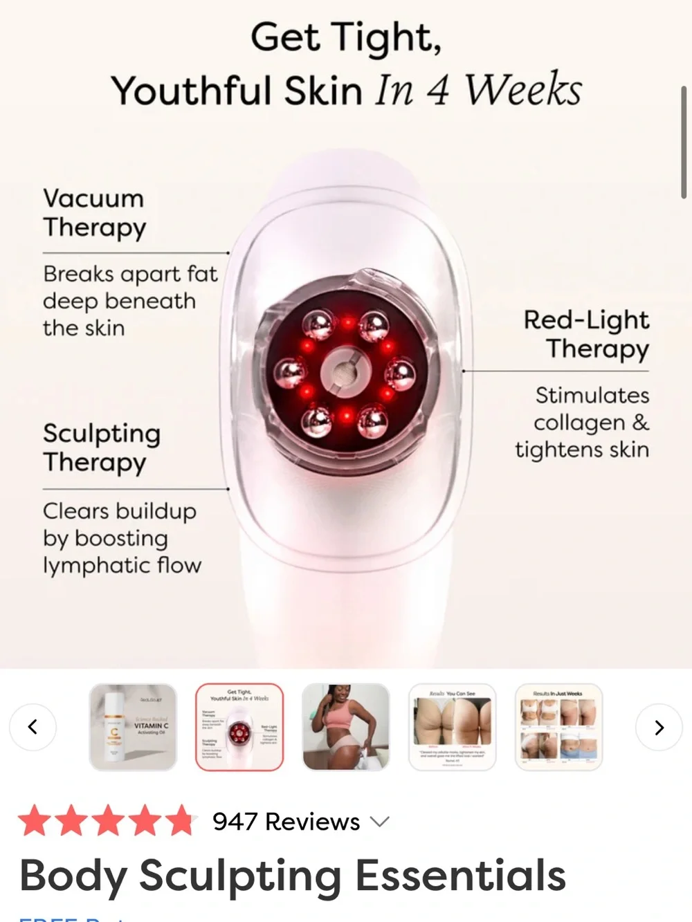 ReduSculpt White Handheld Body Sculpting Device